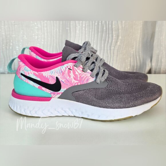 Nike Odyssey React Flyknit 2 Floral Print Women’s Sneakers Size 8 - Picture 3 of 7